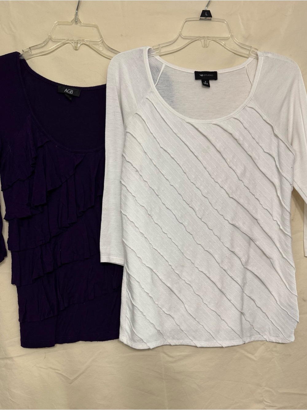 2 3/4 sleeve shirts with Rufle Texture